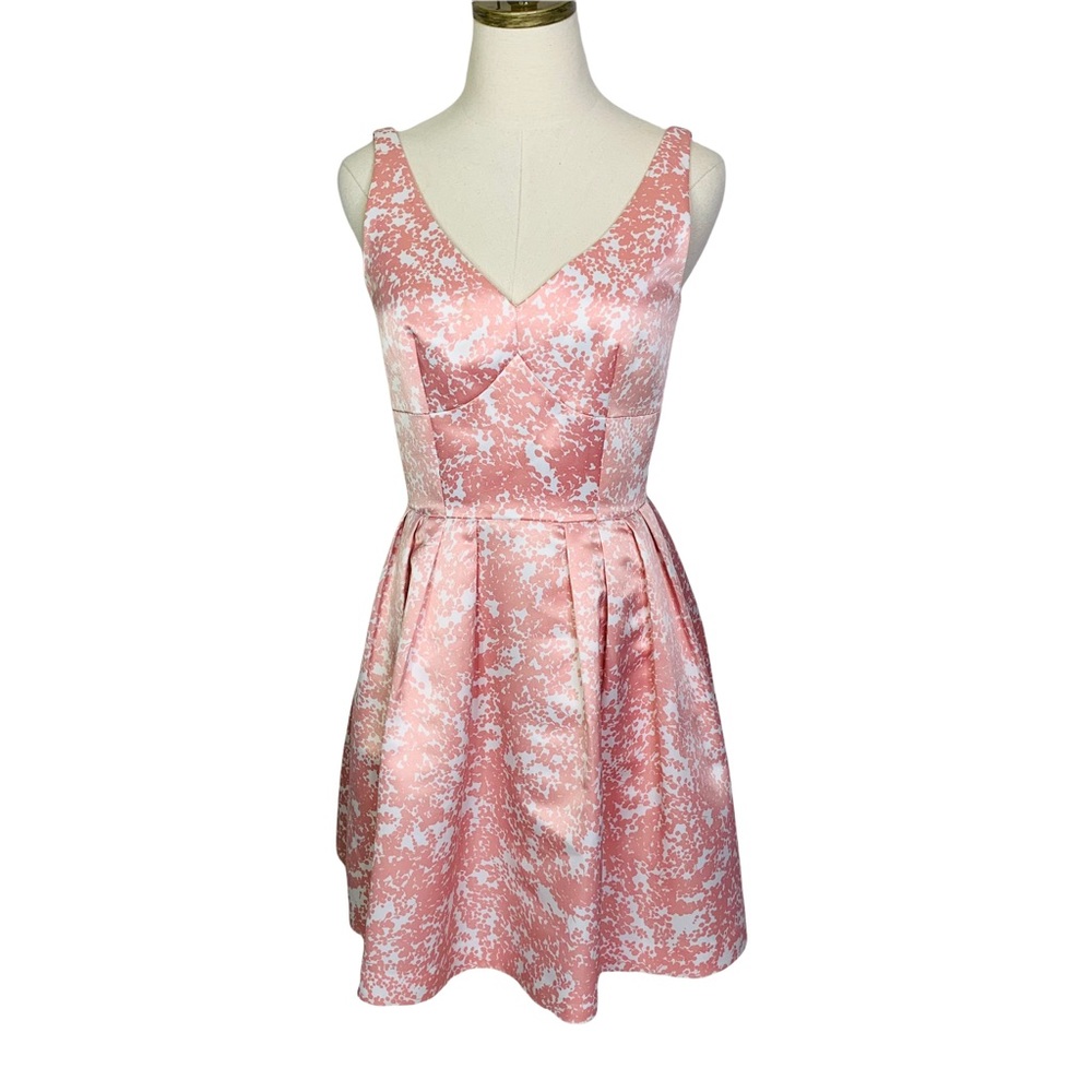 CeCe Floral Fit & Flare Metallic Cocktail Mini Dress 2988